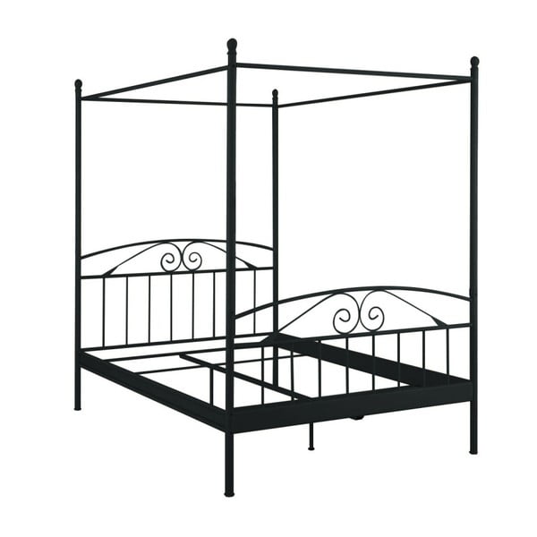 Bibi fekete kétszemélyes baldachinos ágy, 140 x 200 cm - Støraa