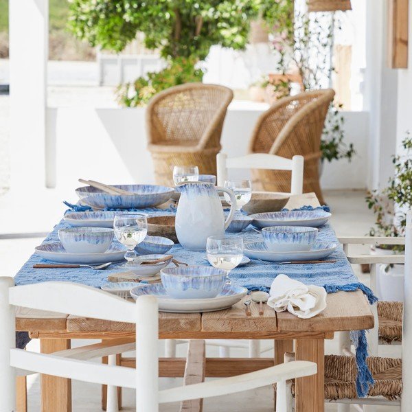 Brisa kék-fehér agyagkerámia tányér tésztához, ⌀ 23 cm - Costa Nova-image-2