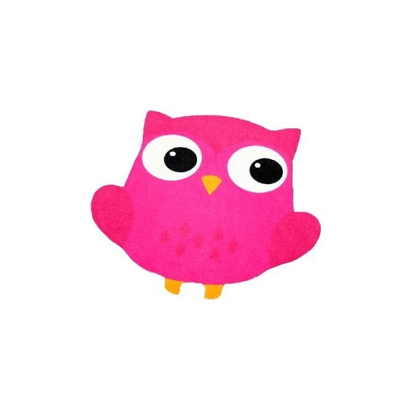 Owl fukszia rózsaszín gyerekszőnyeg, 100 x 100 cm - Zala Living