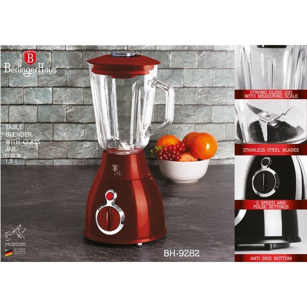 Piros turmixgép Burgundy Metallic Line - BerlingerHaus-image-1