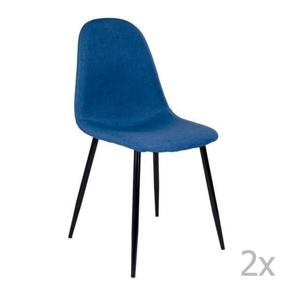 Stockholm kék székkészlet fekete lábakkal, 2 részes - House Nordic
