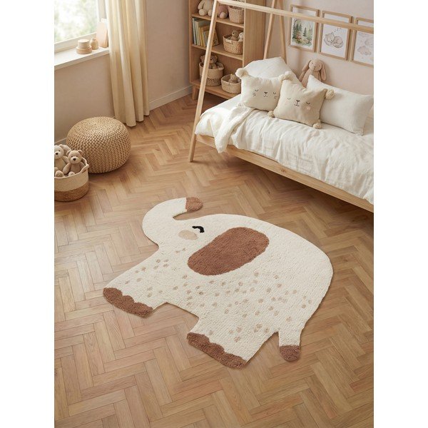 Barna-krémszínű mosható-kézi szövésű pamut gyerek szőnyeg 95x120 cm Snuggle Emmi – Hanse Home-image-1