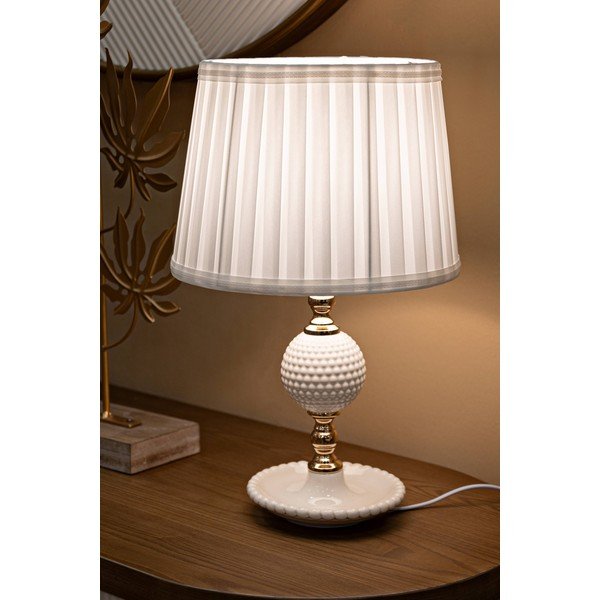 Fehér asztali lámpa textil búrával (magasság 40 cm) Napoli – Mauro Ferretti-image-1