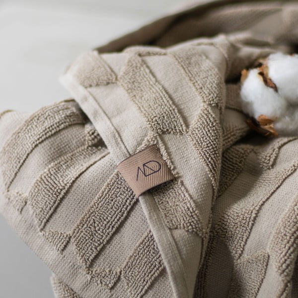 Bézs pamut fürdőlepedő 70x133 cm Geo – Mette Ditmer Denmark-image-2