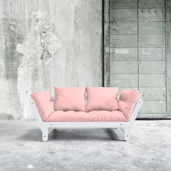 Beat White/Pink Peonie kihúzható kanapé - Karup