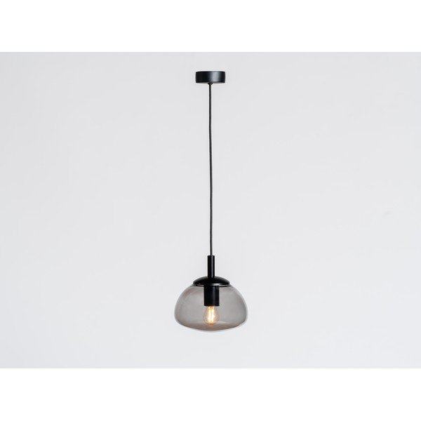 Fekete függőlámpa üveg búrával ø 30 cm Flin – CustomForm-image-1