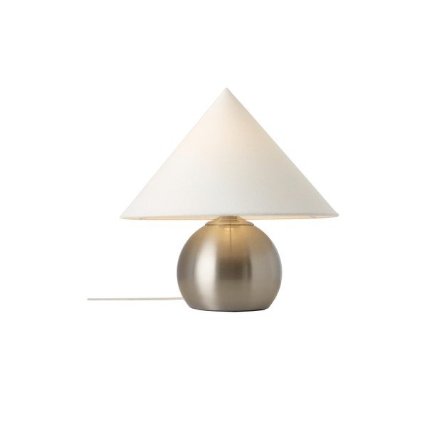 Fehér-fényes ezüstszínű textil asztali lámpa (magasság 38 cm) Connie – Ellos Home-image-3
