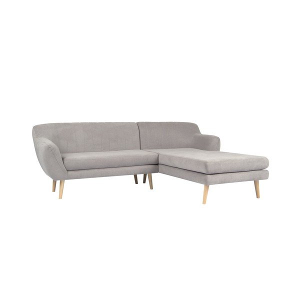 Sardaigne világosszürke kanapé jobboldali fekvőfotellel - Mazzini Sofas-image-3