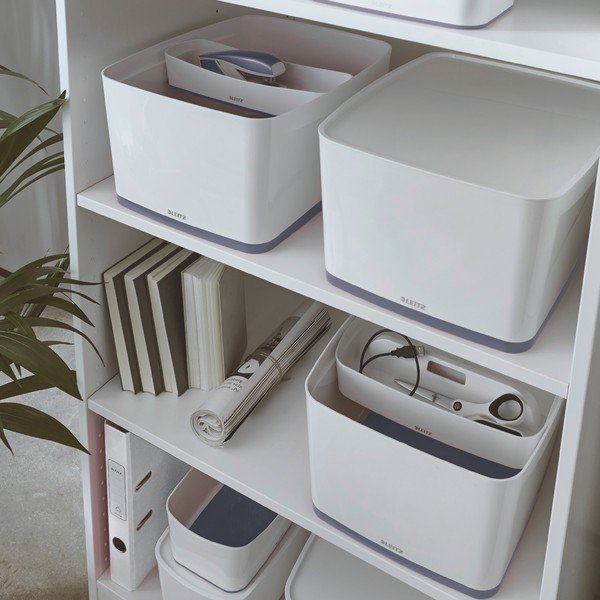 Office fehér fedeles tárolódoboz, térfogat 18 l - Leitz-image-1