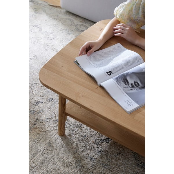 Natúr színű tölgyfa dohányzóasztal 60x100 cm Twig – The Beds-image-4