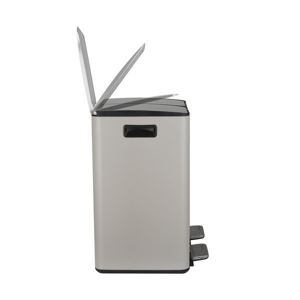 Szürkésbarna acél szelektív pedálos szemetes 2x20 l   Aliya – Spirella-image-4