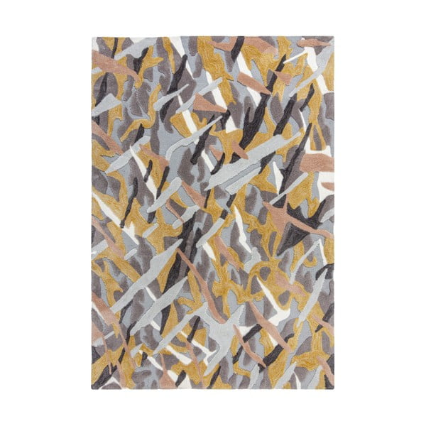Bark szürke-sárga szőnyeg, 120 x 170 cm - Flair Rugs
