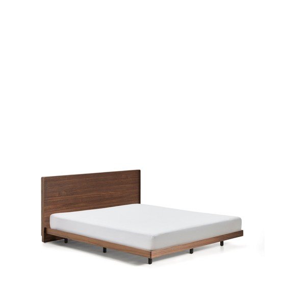 Barna nyírfa franciaágy ágyráccsal 180x200 cm Norlen – Kave Home-image-3