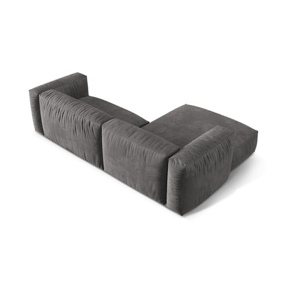 Szürke bársony moduláris sarokkanapé (bal oldali-heverő résszel) Martina – Micadoni -image-3