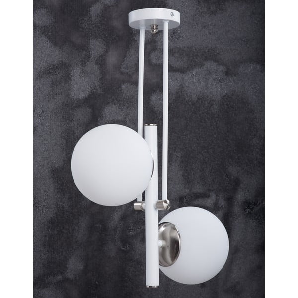 Fehér-ezüstszínű függőlámpa üveg búrával ø 15 cm Libra – Squid Lighting-image-3