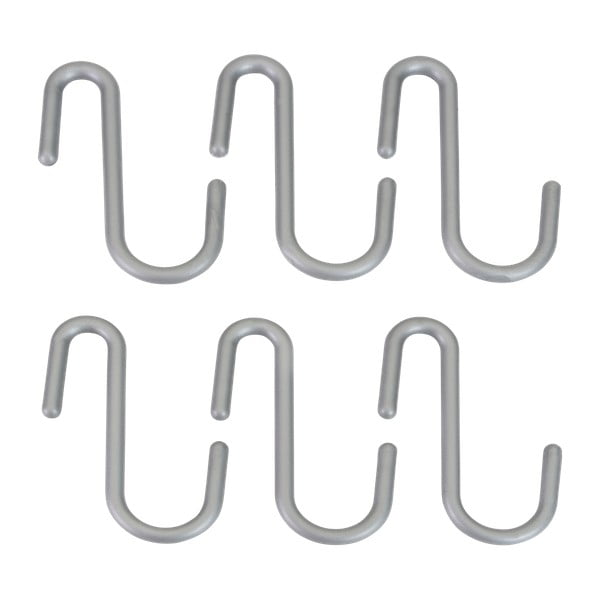 Ezüstszínű függő műanyag akasztó szett 6 db-os City – Metaltex-image-1