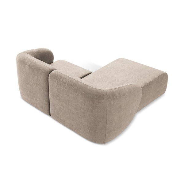 Világosbarna zsenília sarokkanapé (bal oldali-heverő résszel) Lani – Makamii-image-3