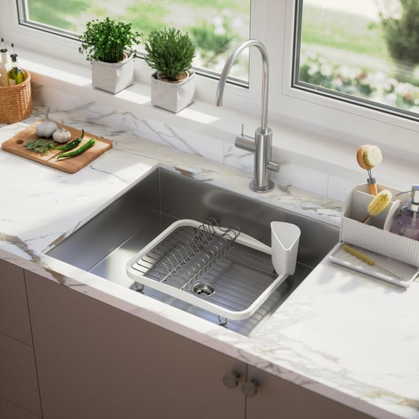 Fehér acél edényszárító 36x28 cm Sinkin – Umbra-image-1