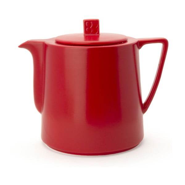 Lund piros kerámia teáskanna szűrővel szálas teához, 1,5 l - Bredemeijer