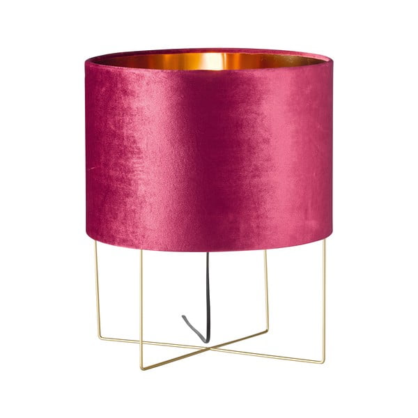 Lila asztali lámpa textil búrával (magasság 43 cm) Aura – Fischer & Honsel