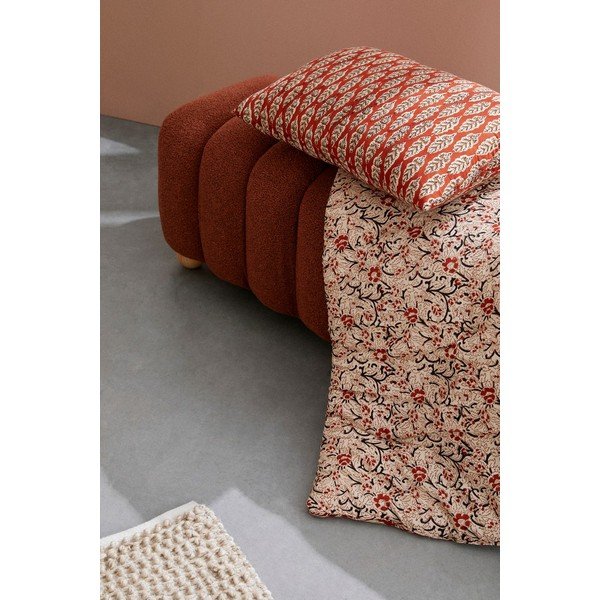 Terrakotta színű buklé párnázott pad Zora – Bizzotto-image-1