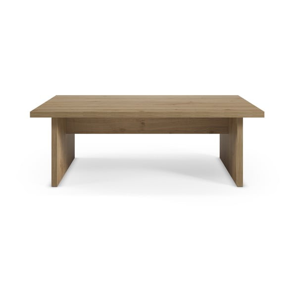 Natúr színű dohányzóasztal tölgyfa dekoros asztallappal 70x120 cm Loana – Marckeric-image-3