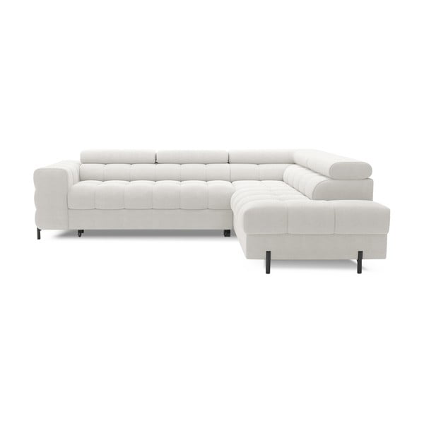 Krémszínű buklé kinyitható-tárolóhelyes sarokkanapé (jobb oldali-L alakú) Ferucce – ELTAP-image-2