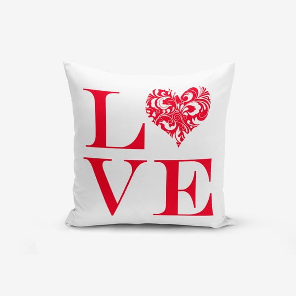 Love Red pamutkeverék párnahuzat, 45 x 45 cm - Minimalist Cushion Covers
