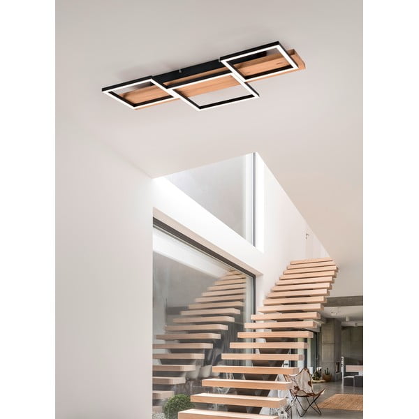 Fekete-natúr színű LED dimmelhető mennyezeti lámpa 34x65 cm Harper – Trio-image-1