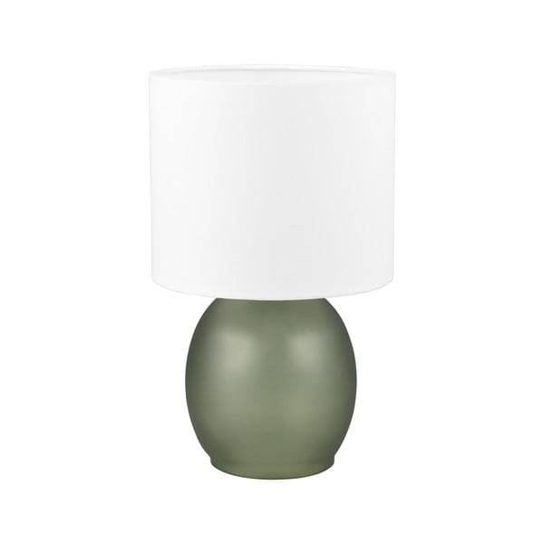 Fehér-zöld asztali lámpa textil búrával (magasság 29 cm) Vela – Trio