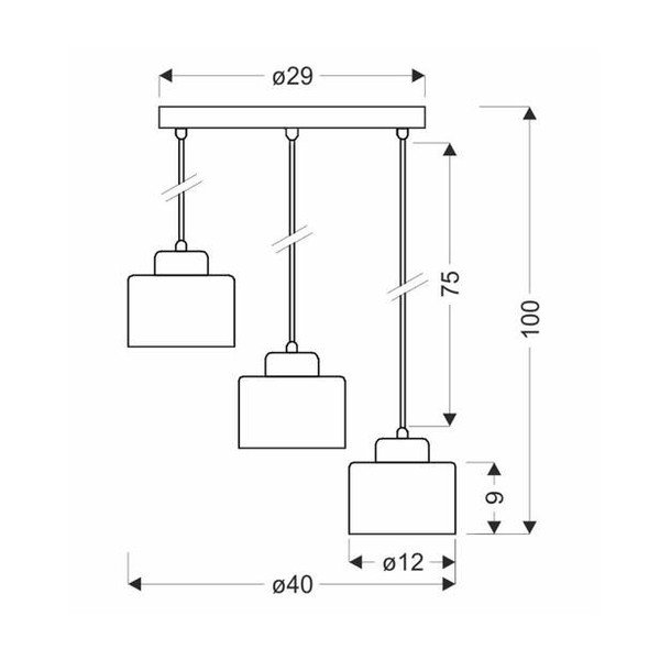 Fekete fém függőlámpa Wama – Candellux Lighting-image-1