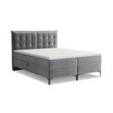 Szürke ágyneműtartós boxspring ágy 180x200 cm Mikana – Makamii