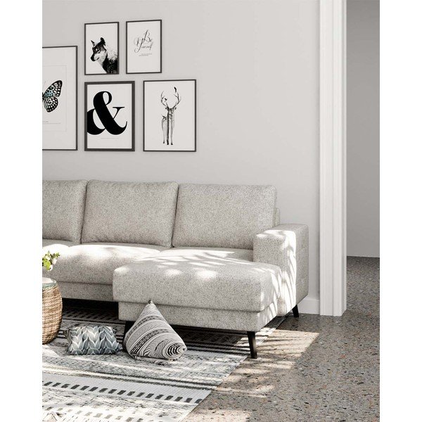 Krémszínű sarokkanapé (bal oldali) Fynn – Ghado-image-4