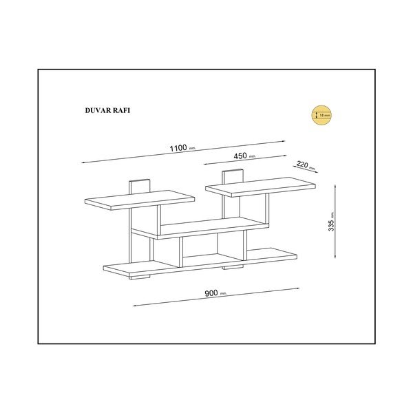 Fehér természetes emeletes polc fenyő dekorációban Mint - Gauge Concept-image-2