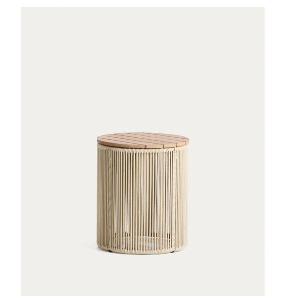 Kerek kerti kisasztal akácfa asztallappal ø 40 cm Dandara – Kave Home-image-3