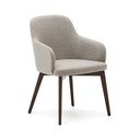 Bézs kárpitozott karfás étkezőfotel Nelida – Kave Home