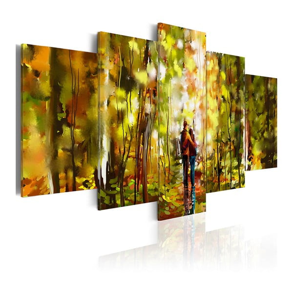 Romantic Walk többrészes vászonkép, 100 x 50 cm - Artgeist