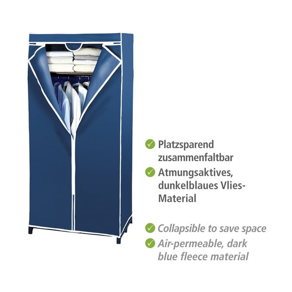 Kék szövet tárolószekrény, 160 x 50 x 75 cm - Wenko-image-4