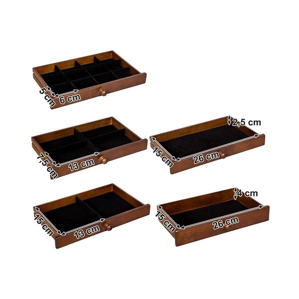 5 fiókos ékszertartó fából - Songmics-image-4
