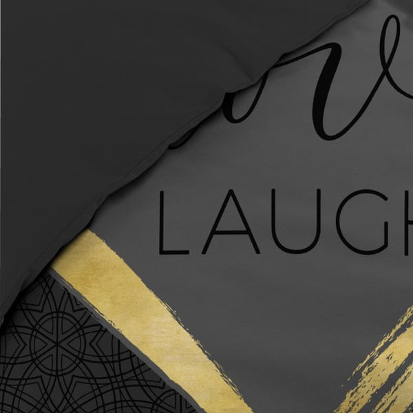 Fekete kétszemélyes pamut ágyneműhuzat 200x200 cm Crazy Love – douceur d'intérieur-image-3