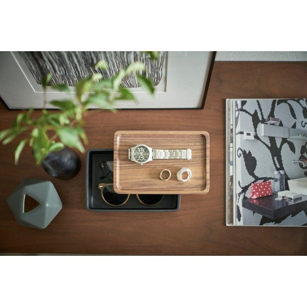 Fekete fedeles tárolódoboz 18,5x12,5x7 cm Rin – YAMAZAKI-image-1