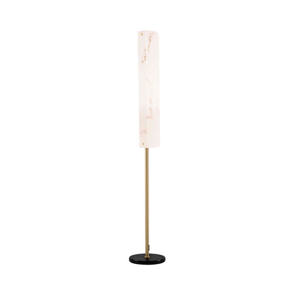 Krémszínű-sárgaréz színű LED állólámpa márvány dekorral (magasság 160 cm) Aider – Nova Luce
