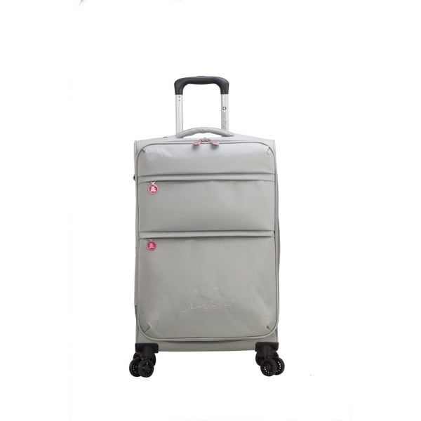 Luciana világosszürke gurulós bőrönd, 71 l - Lulucastagnette