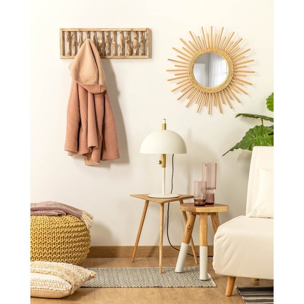 Natúr színű teakfa fali fogas készlet 3 db-os 60 cm Muntfre – Kave Home-image-1