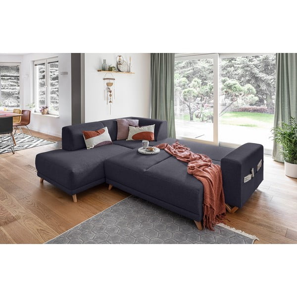 Antracitszürke kinyitható-tárolóhelyes sarokkanapé (bal oldali-L alakú) Classy Sophie – Miuform-image-4