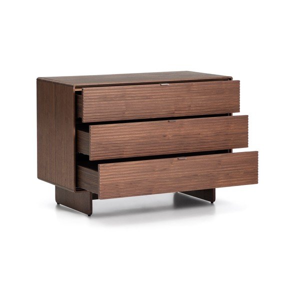 Sötét natúr színű komód diófa dekorral 101x75x50 cm Norlen – Kave Home-image-4
