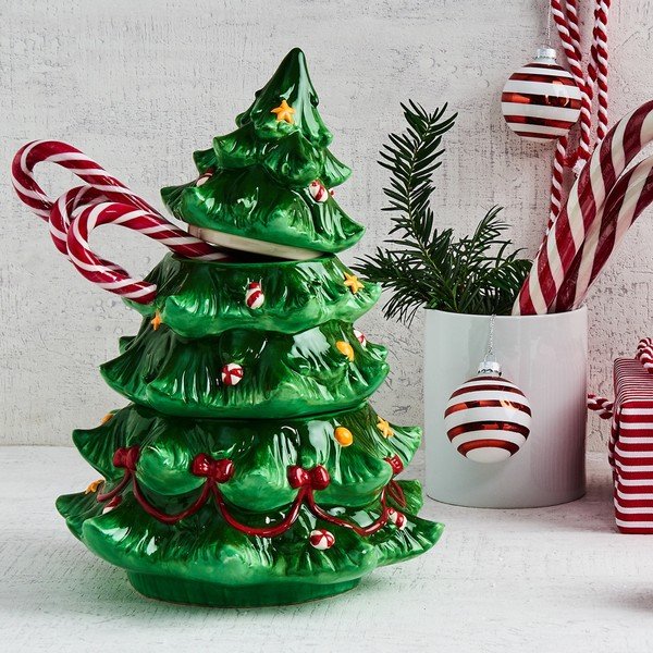 Piros-fehér karácsonyi függődísz, ⌀ 8 cm - Butlers-image-1