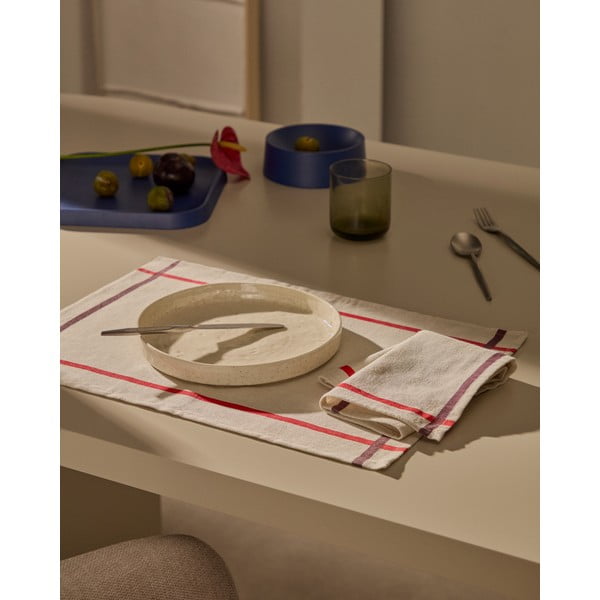 Lenkeverék tányéralátét szett 2 db-os 35x50 cm Delma – Kave Home-image-1