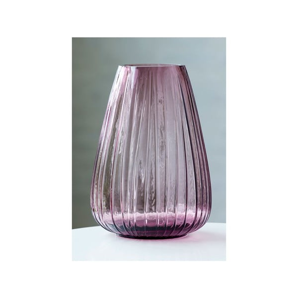 Kusintha rózsaszín üveg váza, magasság 22 cm - Bitz-image-1
