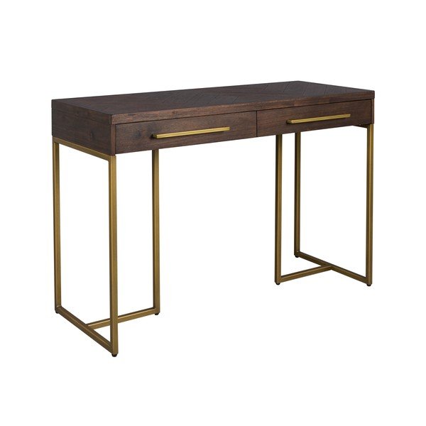 Sötét natúr színű konzolasztal akácfa dekorral 45x120 cm Class – Dutchbone-image-2